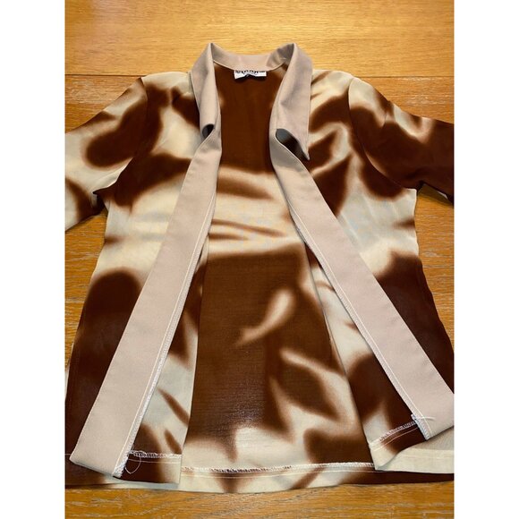 Vintage Dodi Fashion Brown & Beige Abstract Patterned Blouse - Picture 5 of 5